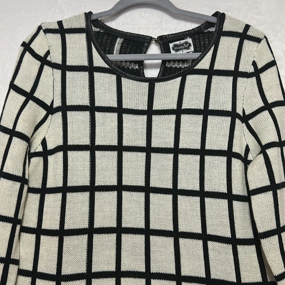 Mudpie Windowpane Tunic Sweater Dress Size Medium - Picture 2 of 7